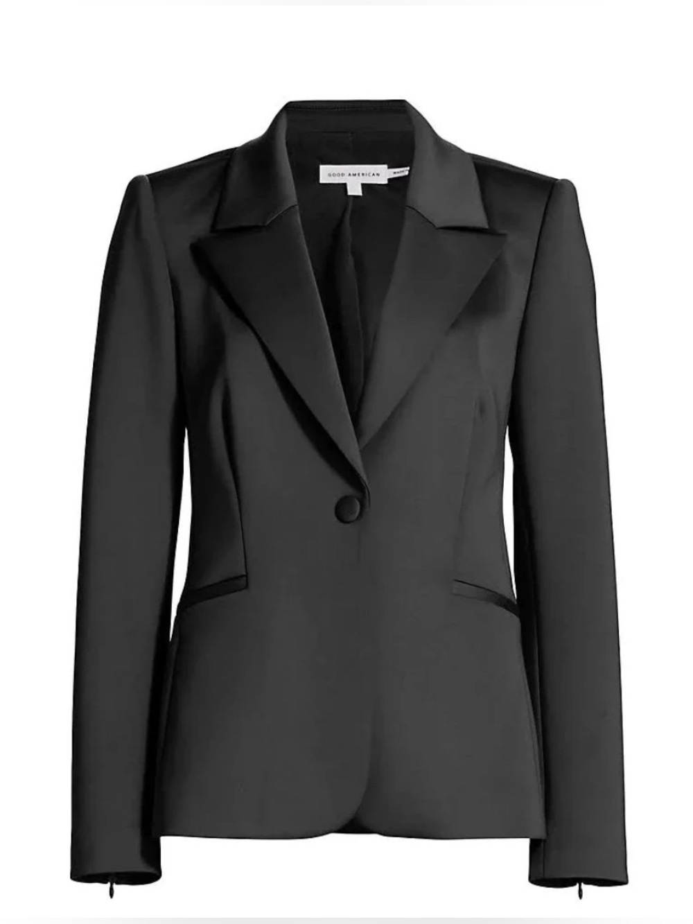 NWT Good American Classic Sculpted Scuba Black 
Knit Blazer Size XL